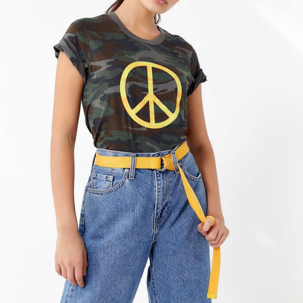 UO Truly Madly Deeply Camo Peace Tee